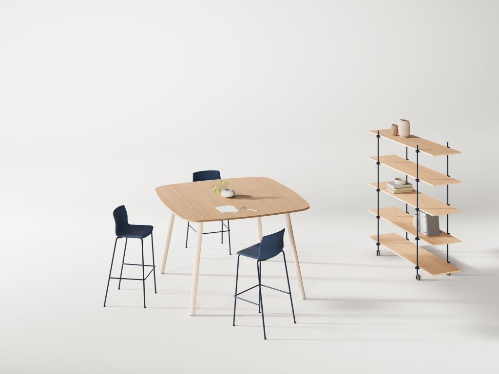 Akaba table and chairs in interior and studio setting 3D render