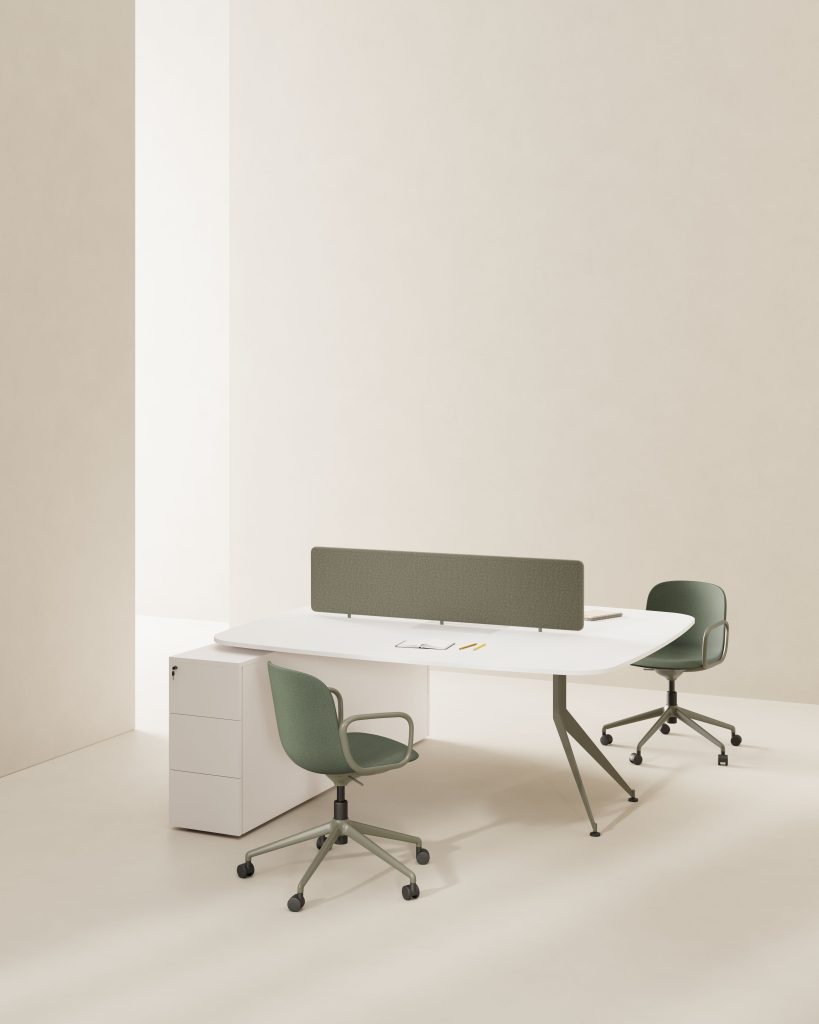 Akaba table and chairs in interior and studio setting 3D render
