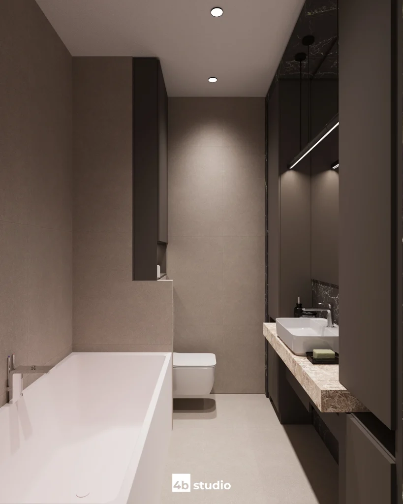 Modern full design of apartment, 2 bedrooms, 2 bathrooms, kitchen, dining area, location is in Dubai