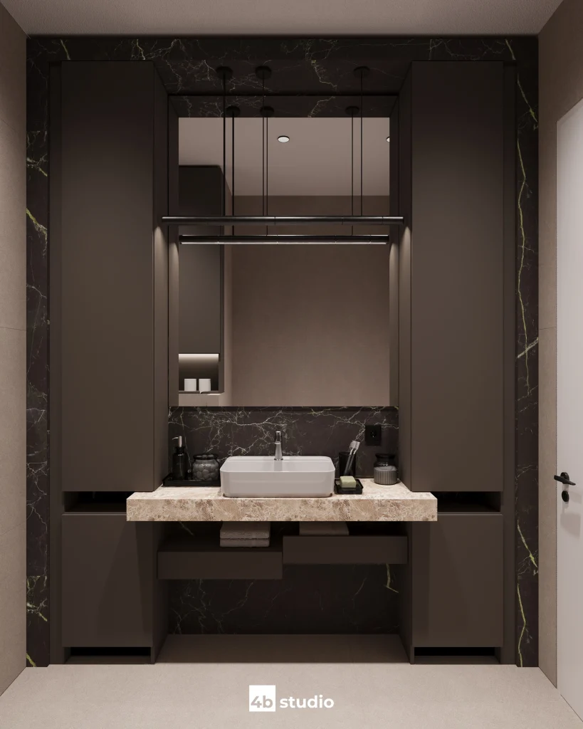Modern full design of apartment, 2 bedrooms, 2 bathrooms, kitchen, dining area, location is in Dubai