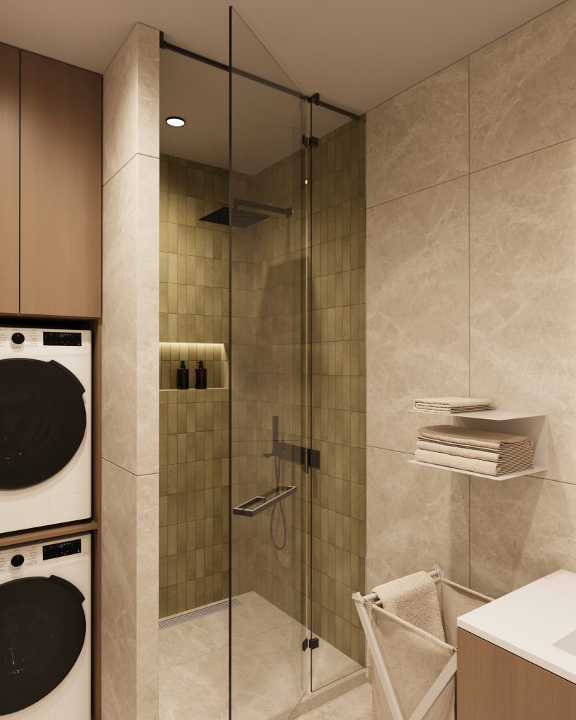 Modern full design of apartment, 2 bedrooms, 2 bathrooms, kitchen, dining area, location is in Dubai
