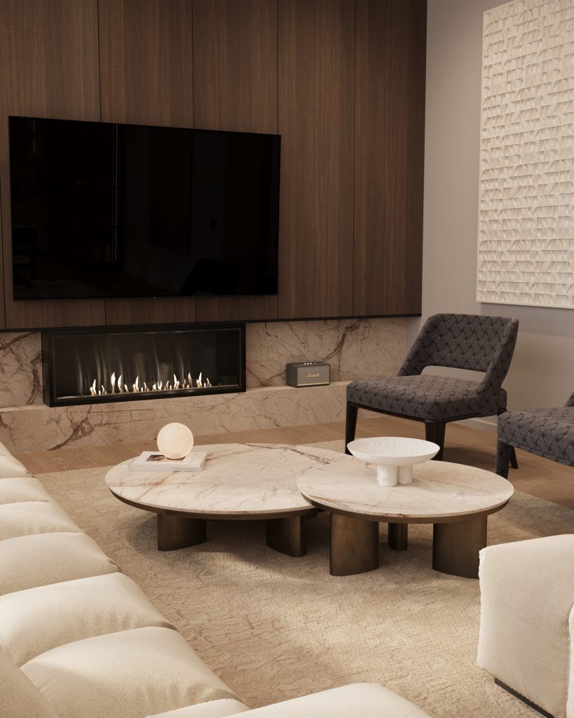 Modern full design of apartment, 2 bedrooms, 2 bathrooms, kitchen, dining area, location is in Dubai