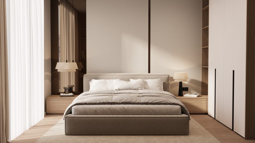 Modern full design of apartment, 2 bedrooms, 2 bathrooms, kitchen, dining area, location is in Dubai